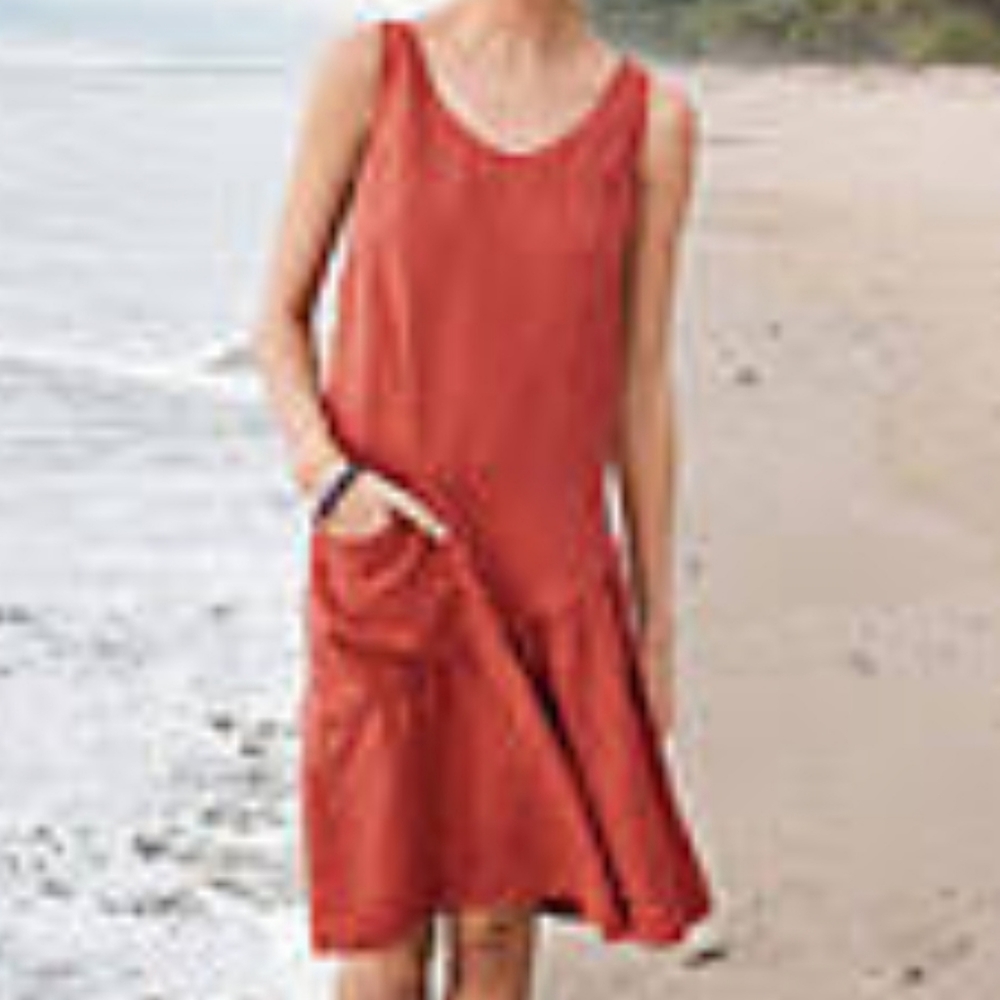 Garnet hill linen trapeze dress